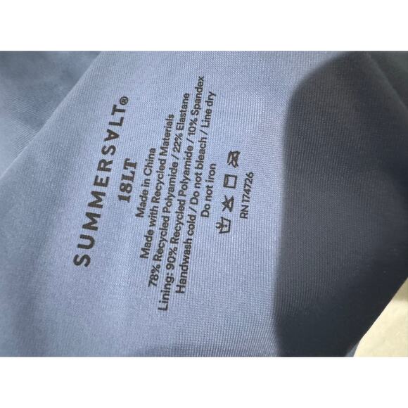 Summersalt Ruched Sidestroke Blue Mountain Swimsuit 18 Tall - Picture 5 of 5